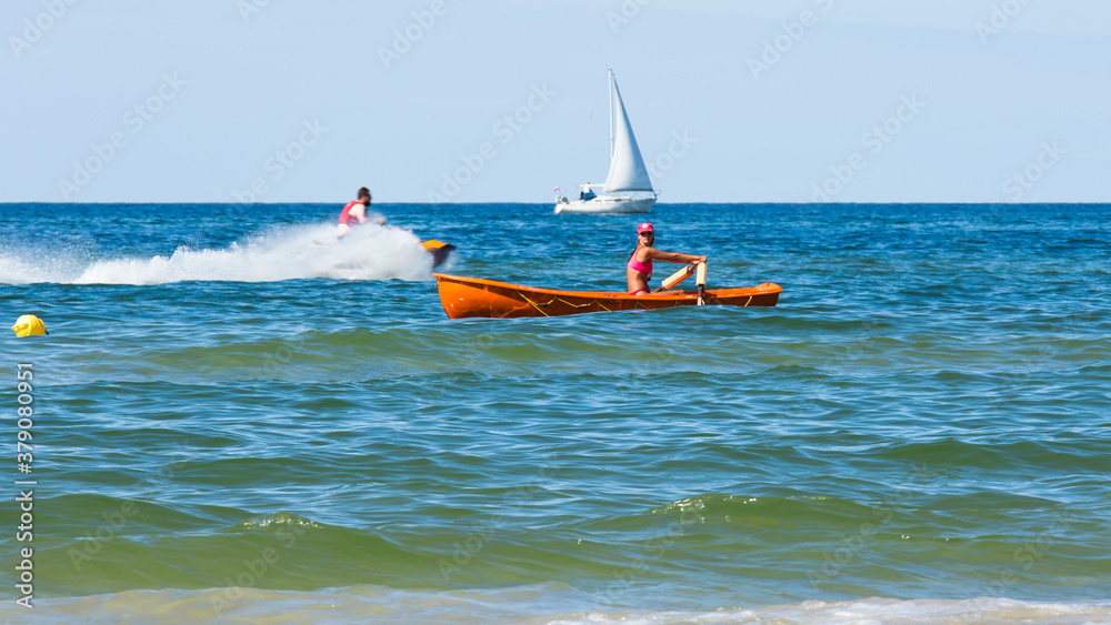 white sailing boat at sea Baltic
