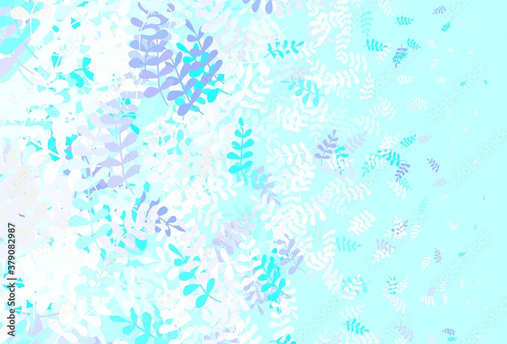 Light Pink, Blue vector elegant background with leaves. Light Pink, Blue vector elegant background with leaves.