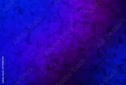 Dark Pink, Blue vector gradient triangles pattern.