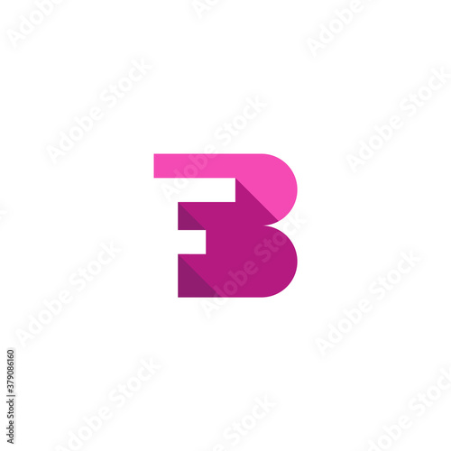 simple modern letter f logo inside letter b © Fluff