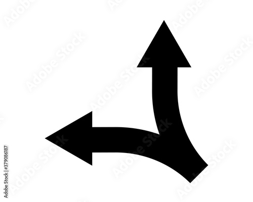 two arrows show the direction