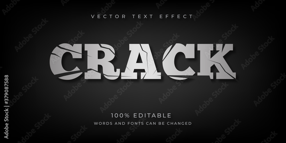 Fototapeta premium Crack concept Text Effect Template