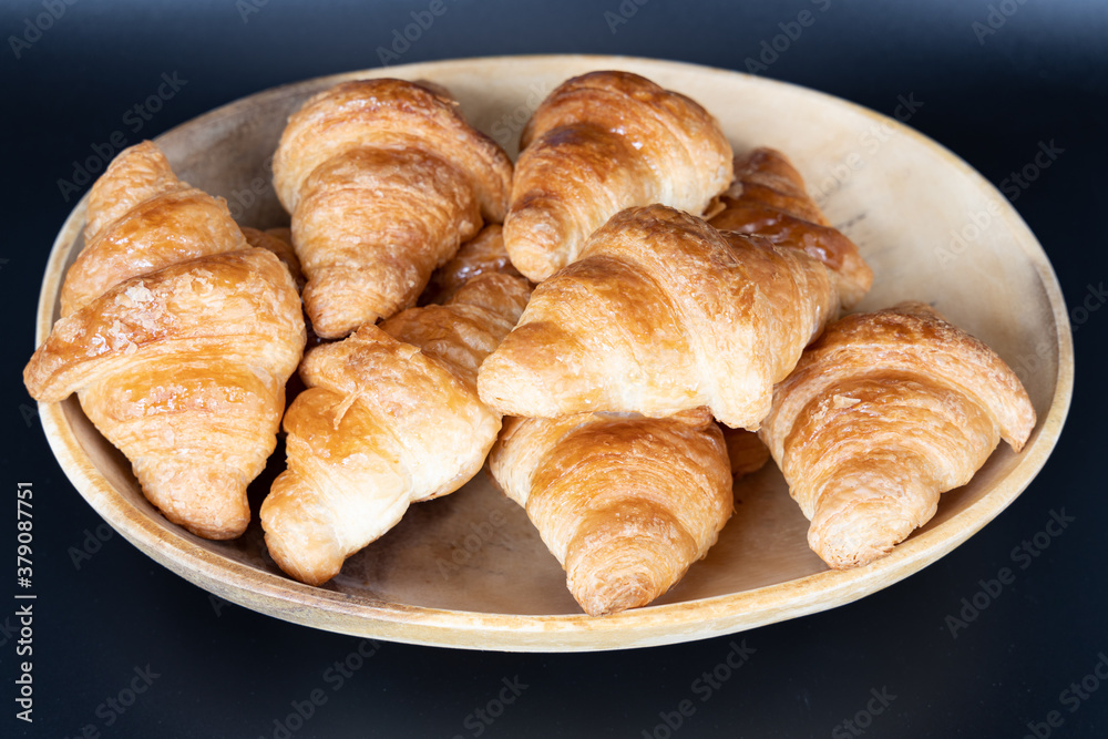 croissant bread and black background croissant bread and black background
