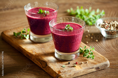 Fototapeta Naklejka Na Ścianę i Meble -  Homemade Organic Beetroot Gazpacho