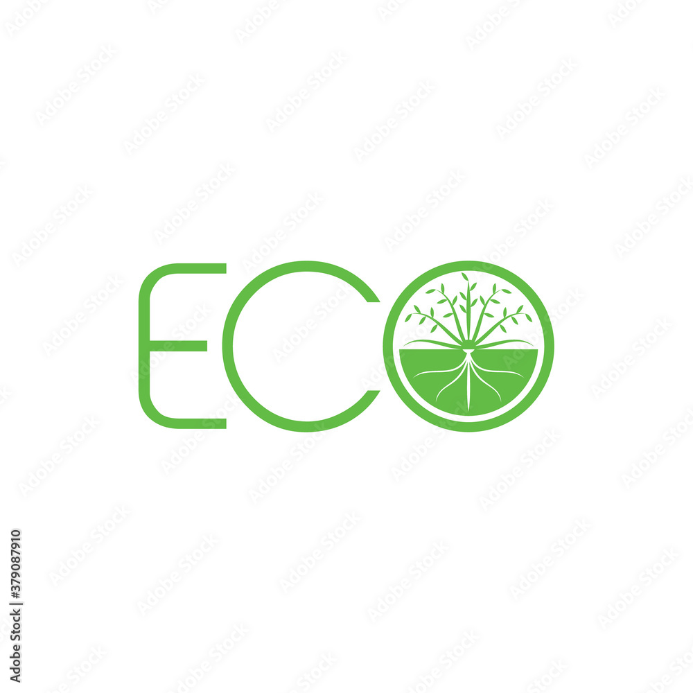 Obraz premium ECO GREEN logo design vector