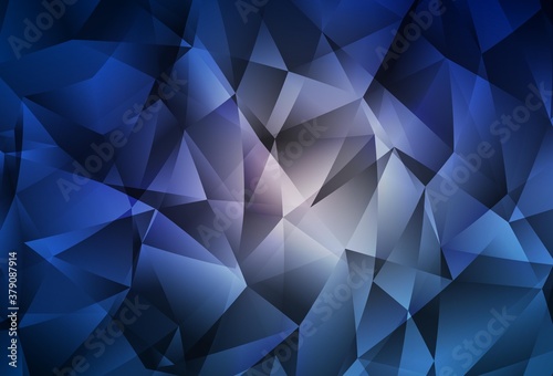 Dark Pink, Blue vector low poly background. © smaria2015