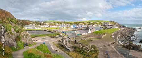 Panorama of Port Patrick Harbour and Coastline, Port Patrick, Dumfries & Galloway, Scotland photo