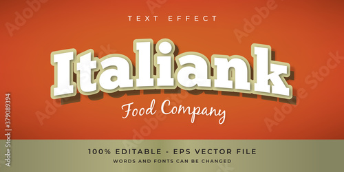 Italiank Food Text Effect