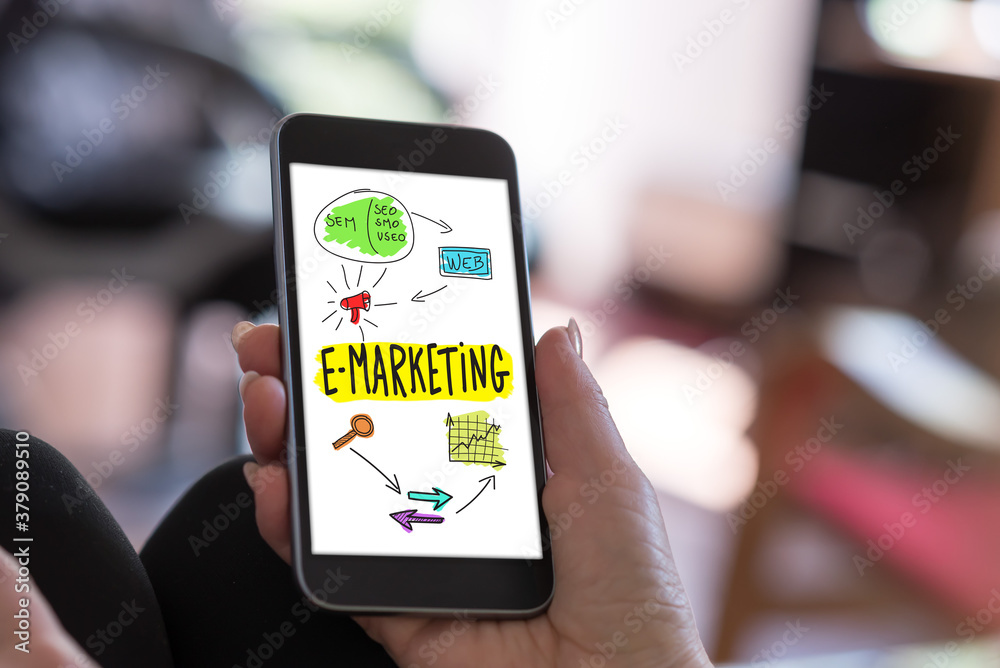 Fototapeta premium E-marketing concept on a smartphone