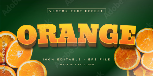 Orange Fruit 3d Text Effect Style