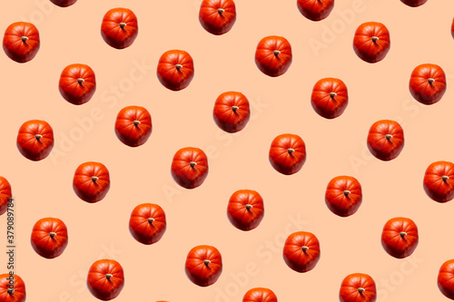 Pumpkin pattern on an orange background.