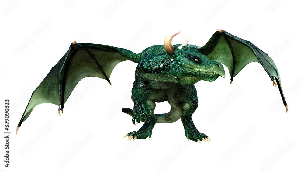 Fototapeta premium 3D Rendering Fairy Tale Dragon on White