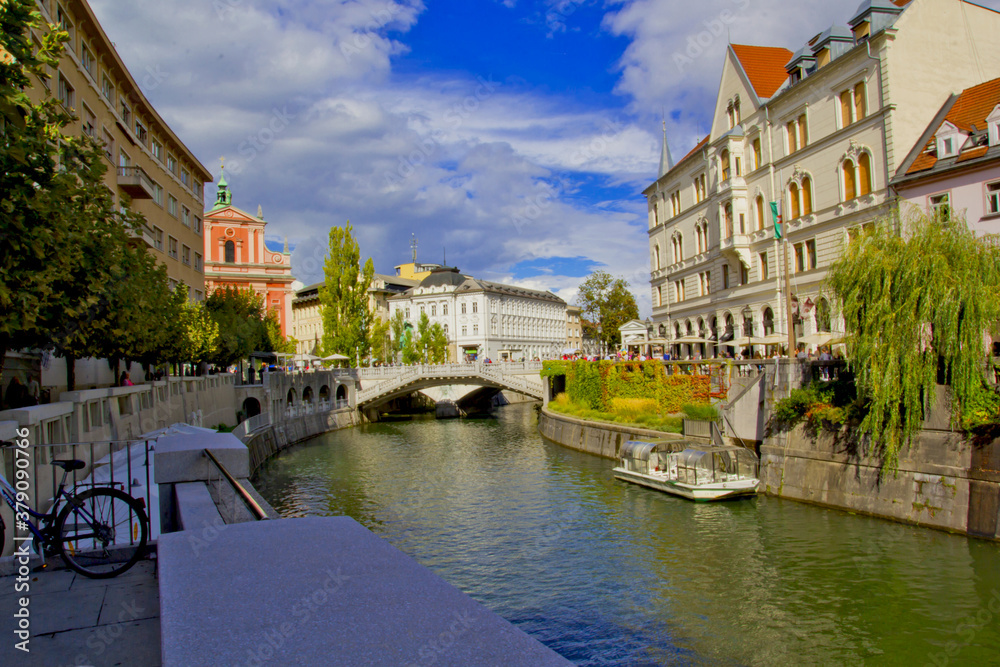 Beautiful scene in Ljubljana, Slovenia