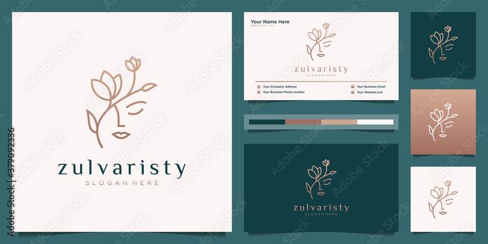 Beauty Care Saloon Logo. Fresh Face Beauty Logo Template Design Stock Image  - Image of natural, woman: 204166681