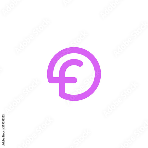 simple line art logo of letter f inside a circle
