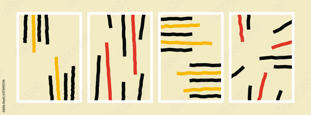 Сontemporary poster design. Abstract nordic wall decoration children scribbles, minimalist postcard set. Vector illustration Сontemporary poster design. Abstract nordic wall decoration children scribbles, minimalist postcard set. Vector illustration