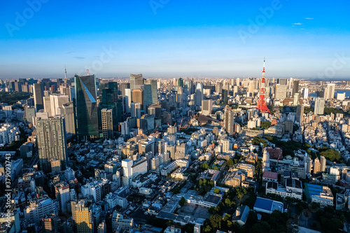 六本木ヒルズから眺める東京の街並み 夕方