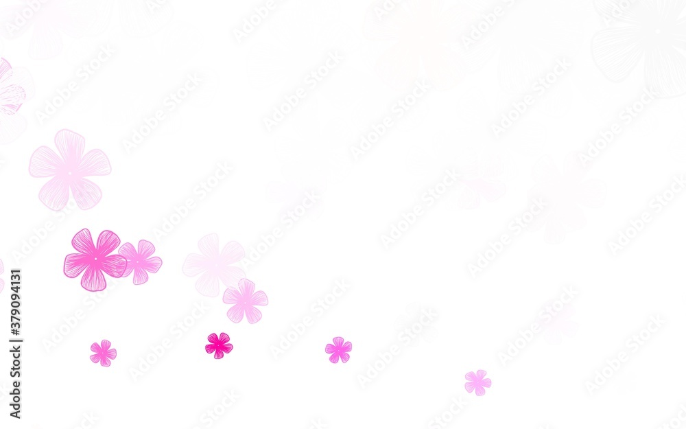 Light Pink vector abstract background with flowers.