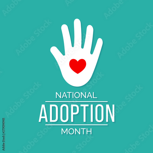 Vector illustration on the theme of National Adoption month observed each year during November.