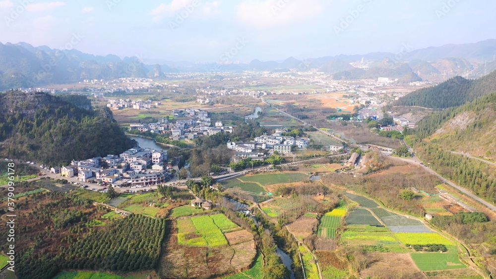 aerial view of the chinese village aerial view of the chinese village