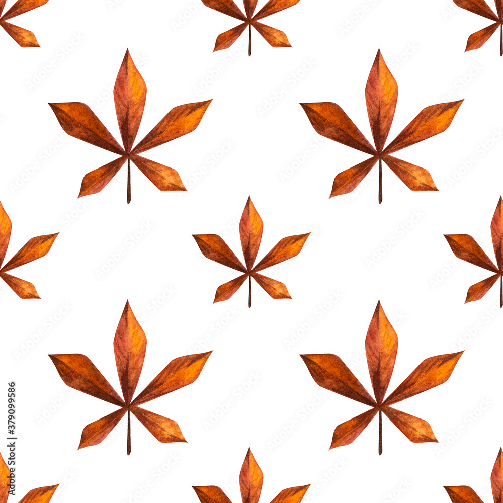 Autumn warm bright watercolor seamless pattern with items of comfort food coffee cocoa pumpkin apple menu cinnamon fallen leaves Autumn warm bright watercolor seamless pattern with items of comfort food coffee cocoa pumpkin apple menu cinnamon fallen leaves
