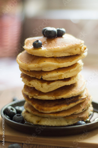 Fluffy American pancakes for breakfast