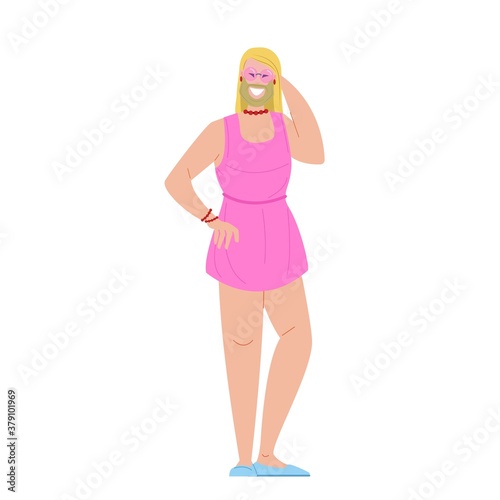 Transgender flat cartoon character