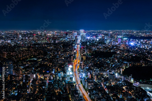 六本木ヒルズから眺める東京の夜景 渋谷方面