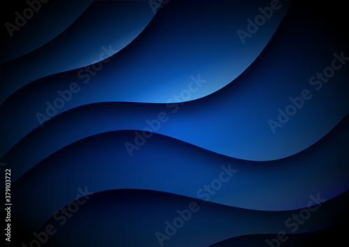Abstract dark blue waves background.