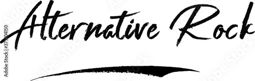 Alternative Rock Brush Calligraphy Handwritten Typography Text on White Background
