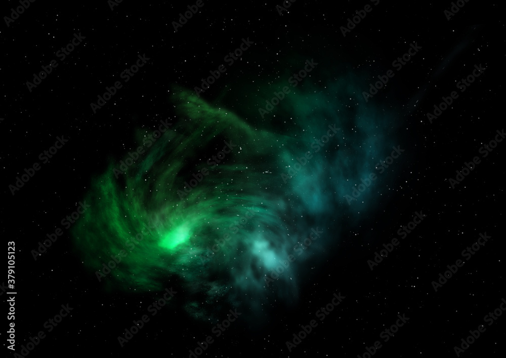 Fototapeta premium Far being shone nebula and star field. 3D rendering