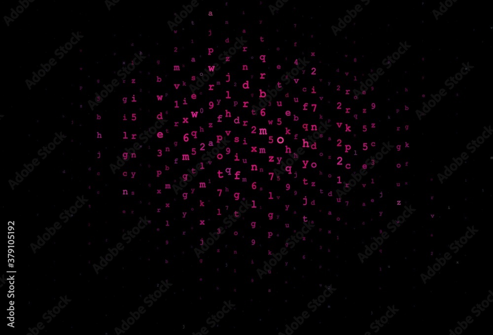 Dark Pink vector layout with latin alphabet. Dark Pink vector layout with latin alphabet.