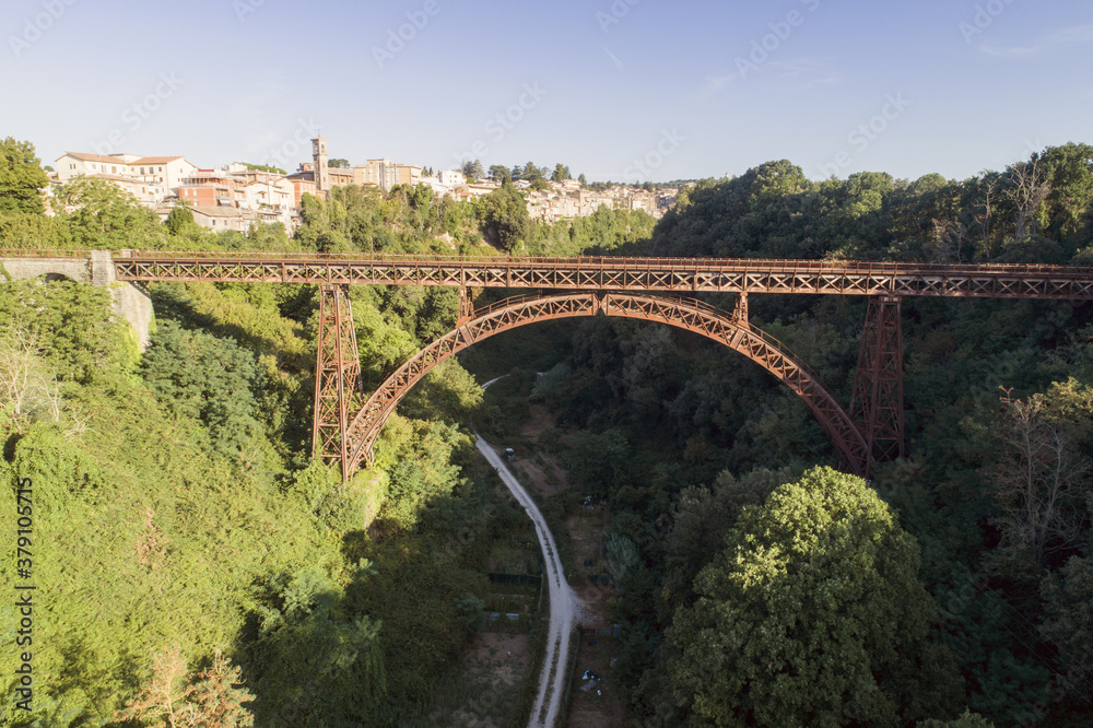 Old railway bridge of Roncigliove in Viterbo