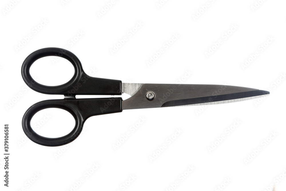 Black scissors isolated on pure white background Black scissors isolated on pure white background