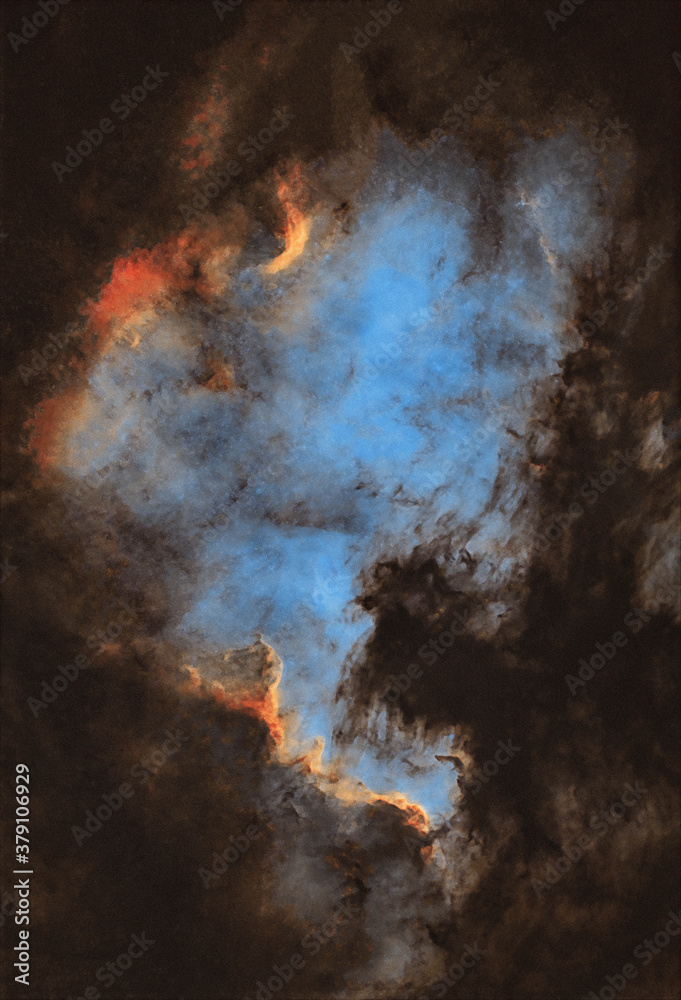Nebulosa Nord America NGC 7000 
Versione Starless
