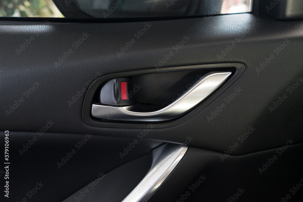 Car door handle un an unlocked position