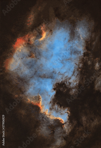 Nebulosa Nord America NGC 7000 
Versione Starless