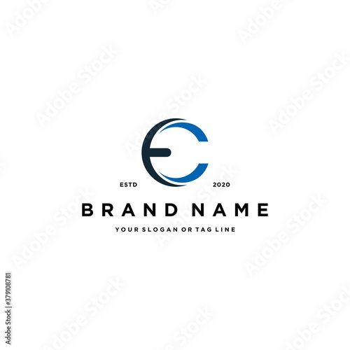 letter EC logo design vector template