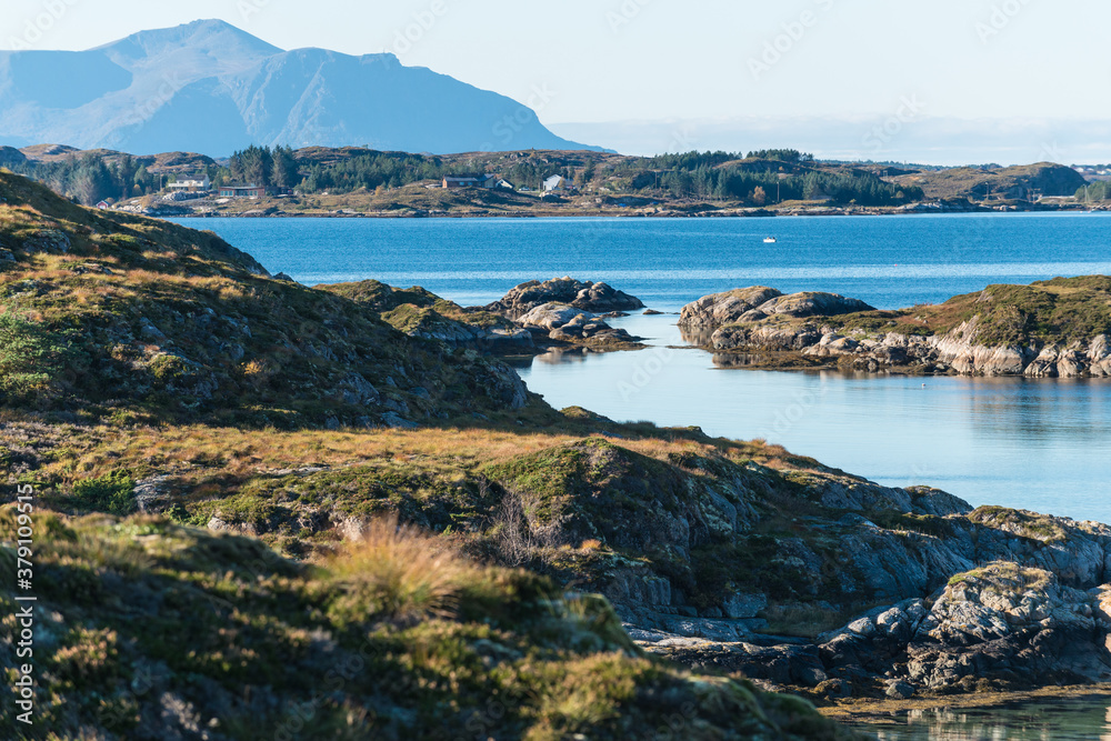 view of the lake and mountains