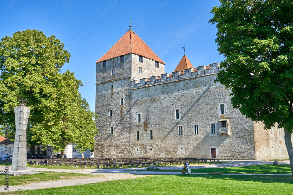Old castle with a tower in Saaremaa 