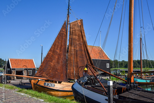 Old fishinh boats in the harbor of Enkhuizen, the Netherlands. photo