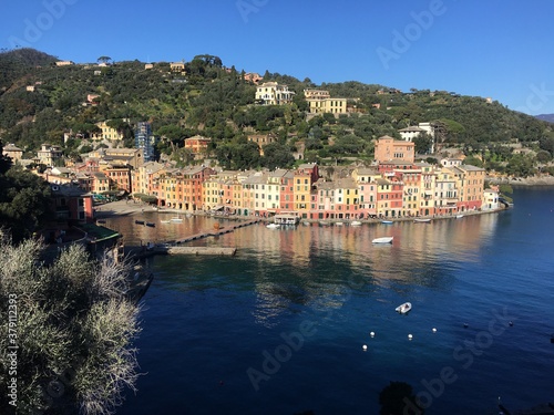 Blick auf die Bucht von Portofino in Italien