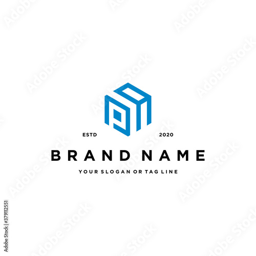 letter PA logo design vector