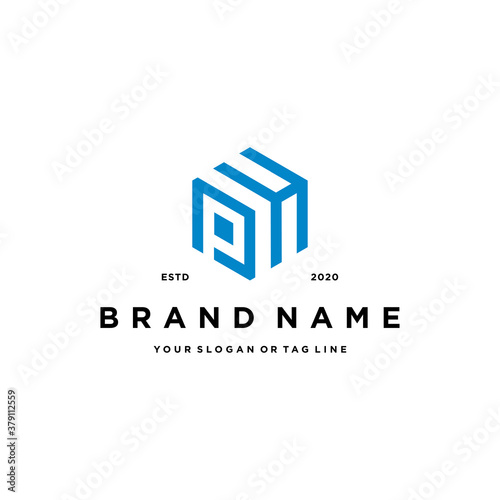letter PH logo design vector