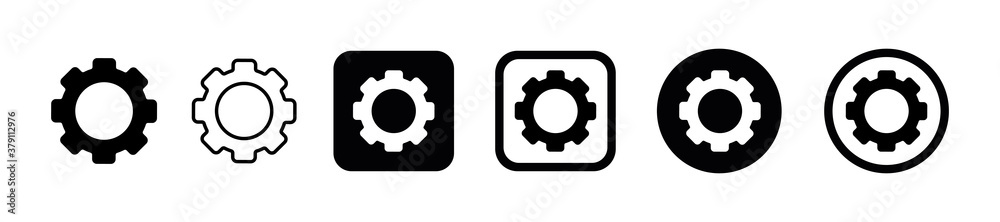 Machine gear icon set, different buttons sign isolated on white background . Vector illustration EPS10.