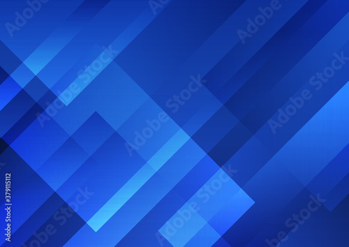 Abstract blue geometric shape overlay layer background technology style.