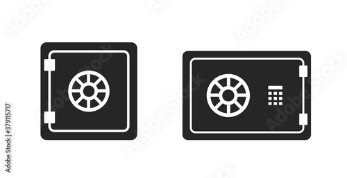 money safe icon set. saving money, financial and banking symbols
