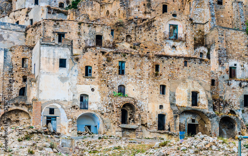 Ruins of Craco, a ghost town near Matera, Basilicata, Italy