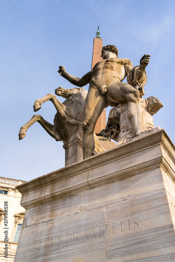 Obelisk, Castor and Pollux, Quirinale Square, Rome, Italy, Europe