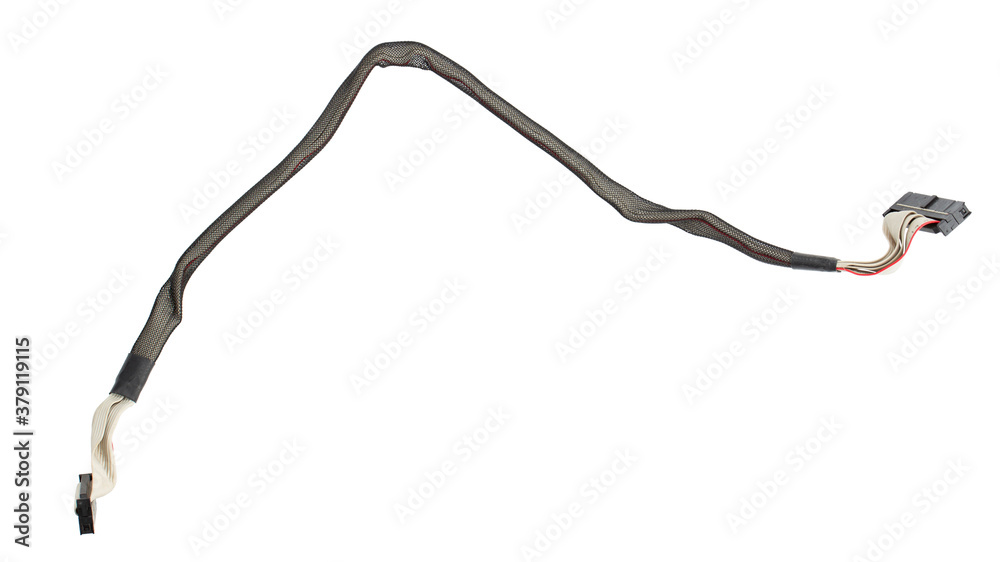 IDE computer cable isolated white background. ATA, PATA. Old computer. IDE computer cable isolated white background. ATA, PATA. Old computer.